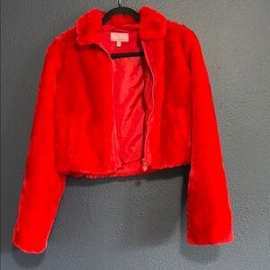 Sugar Thrillz Vibrant Red Teddy Jacket